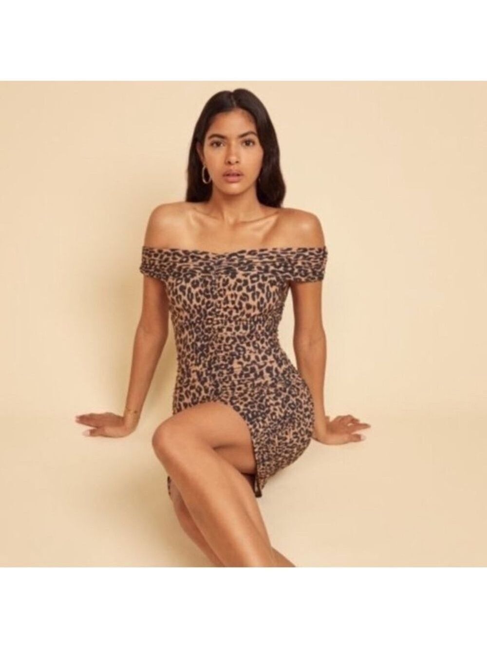 Reformation Sabine Leopard Print Dress Size XL NWT